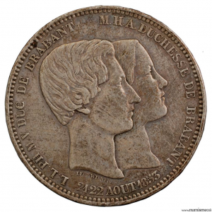 Belgique module 5 francs 1853