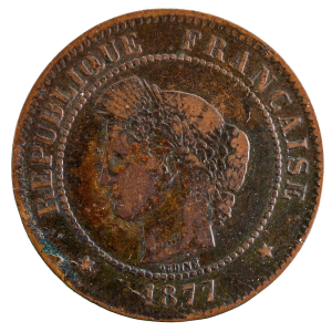 III République 5 centimes Ceres 1877 Bordeaux