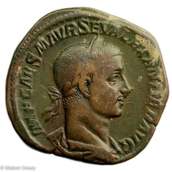 Alexandre Severe Sesterce frappé à Rome en 225