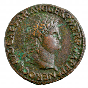 Nero Æ As Lugdunum (Lyon) mint