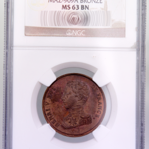 Henri V 2 francs 1833 pattern NGC MS63 BN