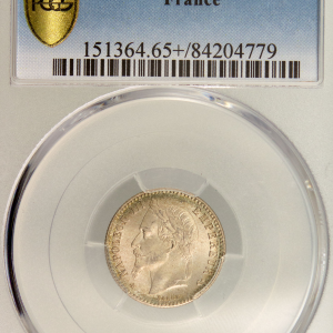 Napoleon III 50 centimes 1867 Paris PCGS MS65+