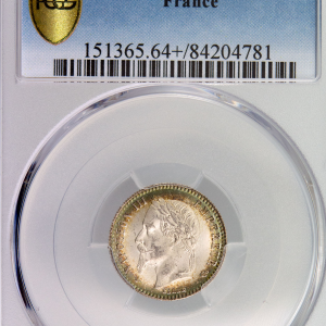 Napoleon III 50 centimes 1868 Paris PCGS MS64+
