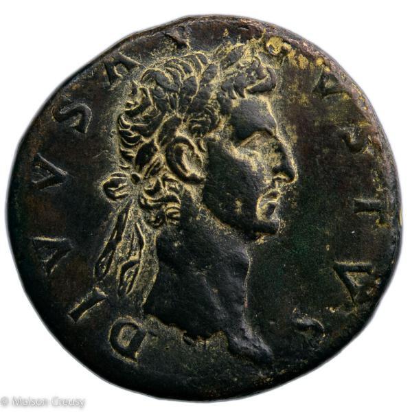 DIVUS AUGUSTUS Æ Sestertius Restitution issue struck under Nerva 96 AD