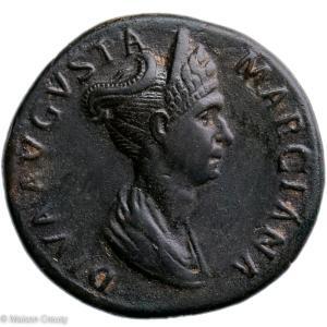 Sesterce de Divus Marciana soeur de Trajan
