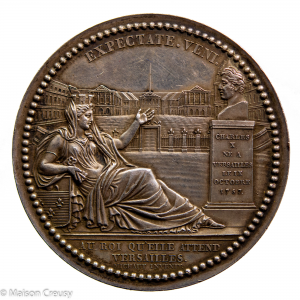 Charles X Médaille en argent des voeux des habitants de Versailles