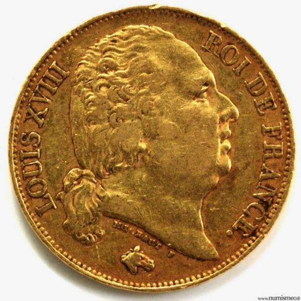 Louis XVIII 20 Francs 1816 Paris