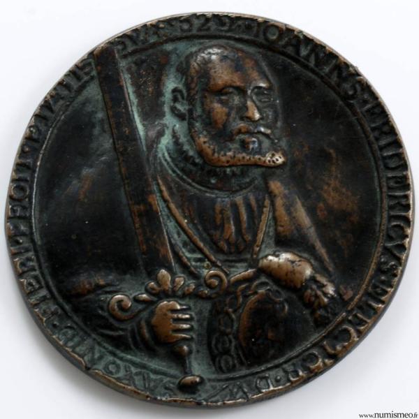 Medaille en bronze de Johann Friedrich electeur de Saxe