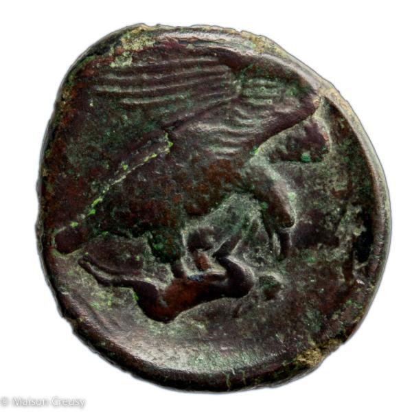 Sicile Agrigente AE Trionkia ou Tetrantes frappé vers 425-410 avant JC