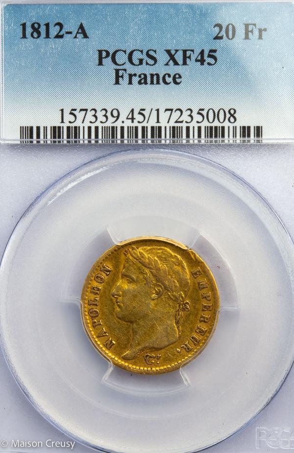 Napoléon I 20 francs 1812 Paris PCGS XF 45