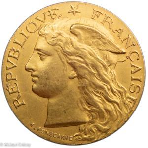 Médaille en or Concours Hippique de Reims en 1895 par Ponscarmes