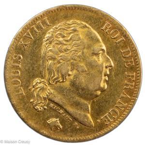 Louis XVIII 40 francs 1819 Lille