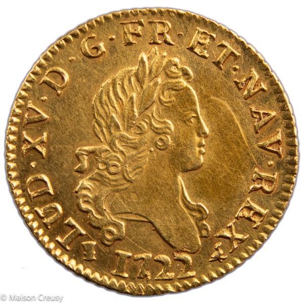 Louis XV louis d'or aux 2L 1722 Rennes
