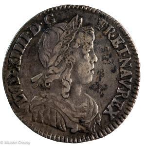 Louis XIV douzième d'écu mèche longue 1648 Aix