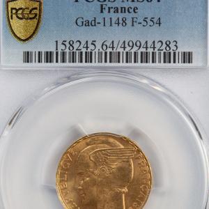 100 francs Bazor 1935 PCGS MS64